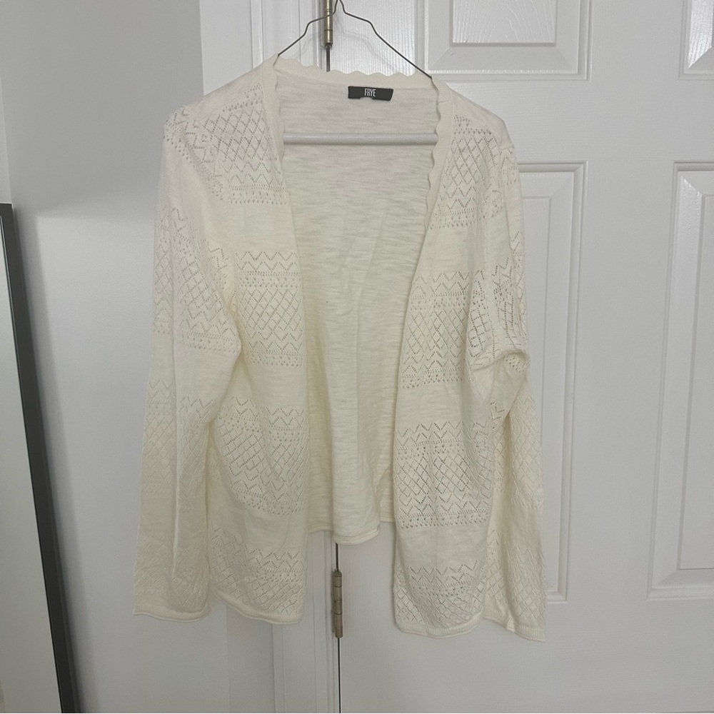 Frye Cream Open-Front Cardigan - Picture 2 of 4